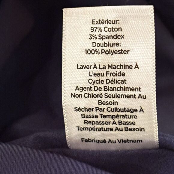 Talbots Navy Blue White Gatsby Art Deco Straight Skirt Size 14 Preppy NWOT - Picture 8 of 9